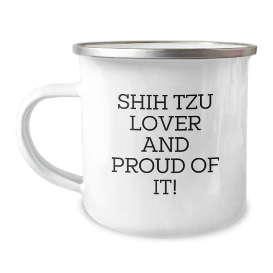 Shih Tzu Dog Lover Gifts From Men to Women on Valentine's Funny Camping Mug - Image 1