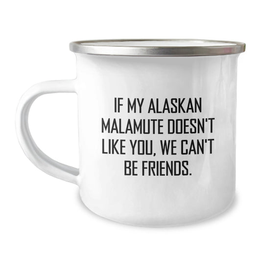 Funny Alaskan Malamute Dog Gifts for Men from Friends - Valentine's Unique Alaskan Malamute Dog Lover Camping Mug - Image 1