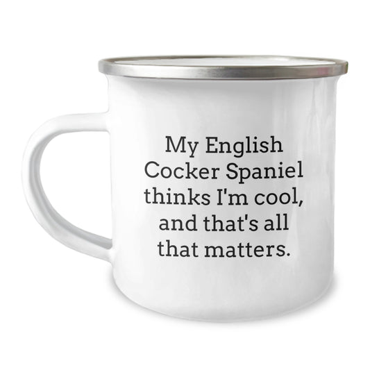English Cocker Spaniel Dog Camping Mug - Funny Quote for Birthday Unique Gifts from Family to Friends - Image 1