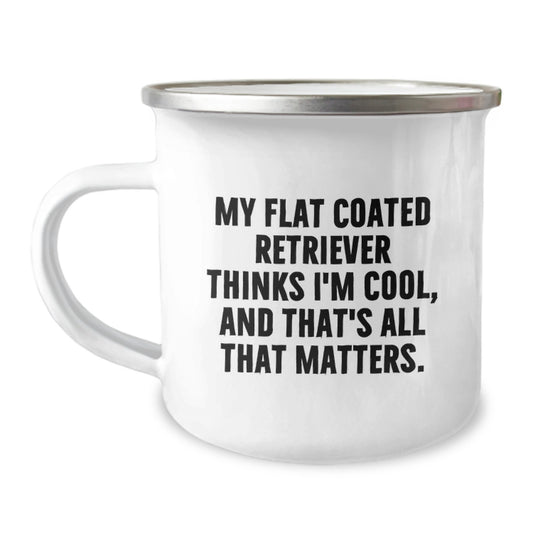 Flat Coated Retriever Dog Lover Funny Camping Mug Gifts from Men to Friends for Birthday Unique Gift - Image 1