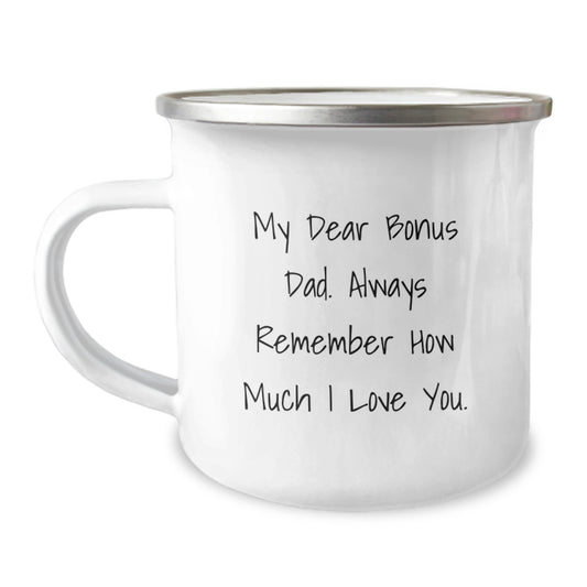 Bonus Dad Keepsake Camping Mug Heartfelt Message Birthday Gift for Him - Image 1