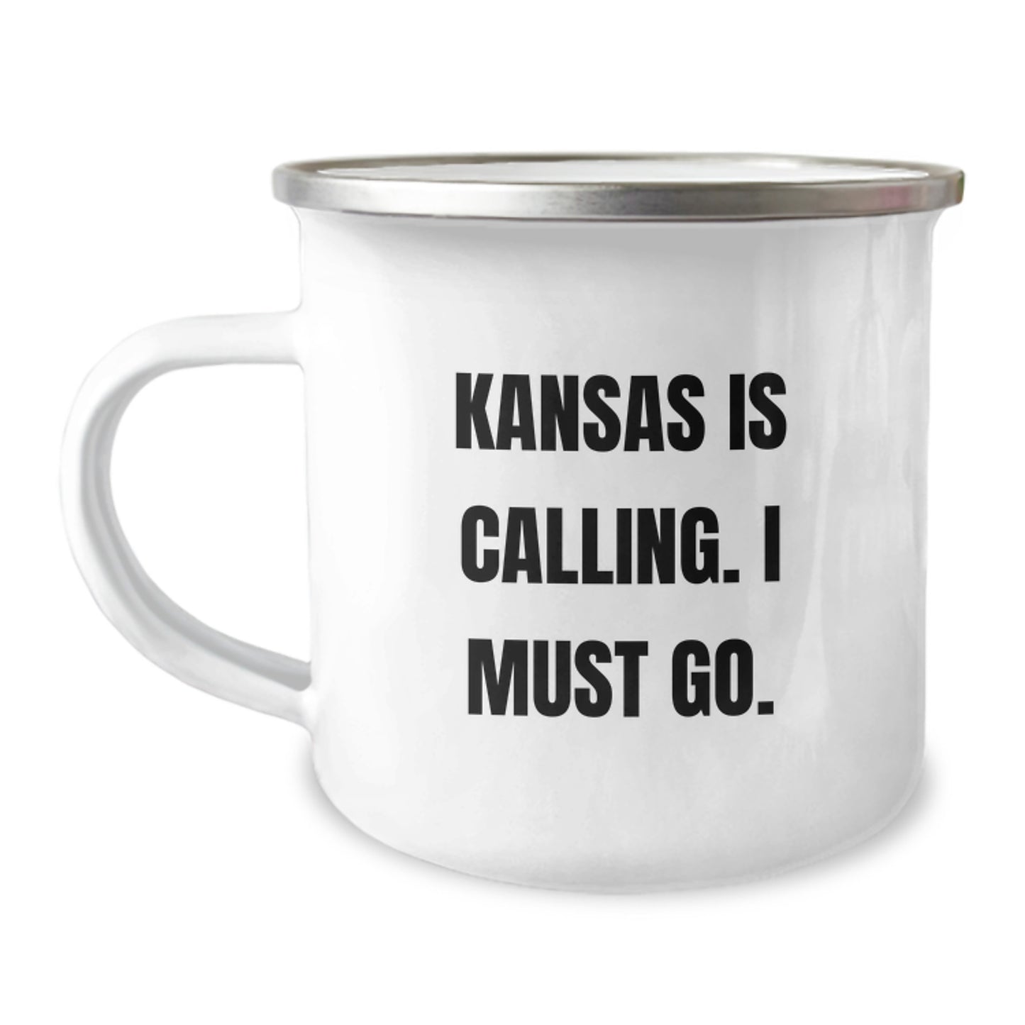 Funny Kansas Camping Mug for Birthday, Gifts from Friends, Gifts for Kansas Enthusiasts, Kansas Is Calling I Must Go, Unique Birthday Unique Gifts - Image 1