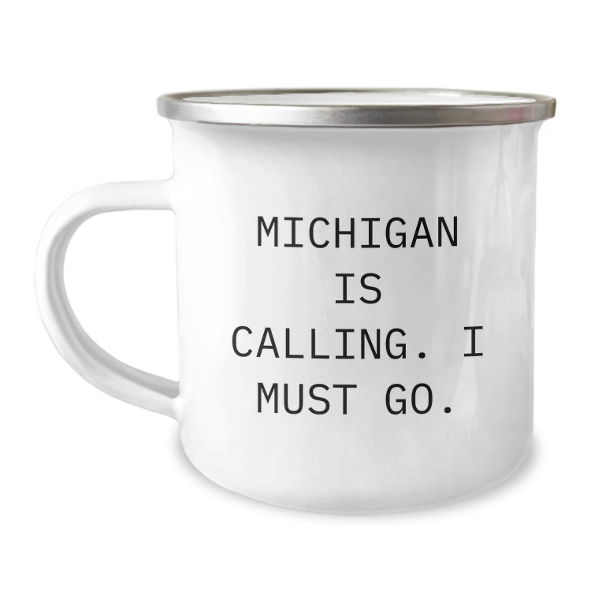 Funny Michigan Camping Mug, Gifts from Friends for Birthday, Michigan Is Calling I Must Go - Image 1