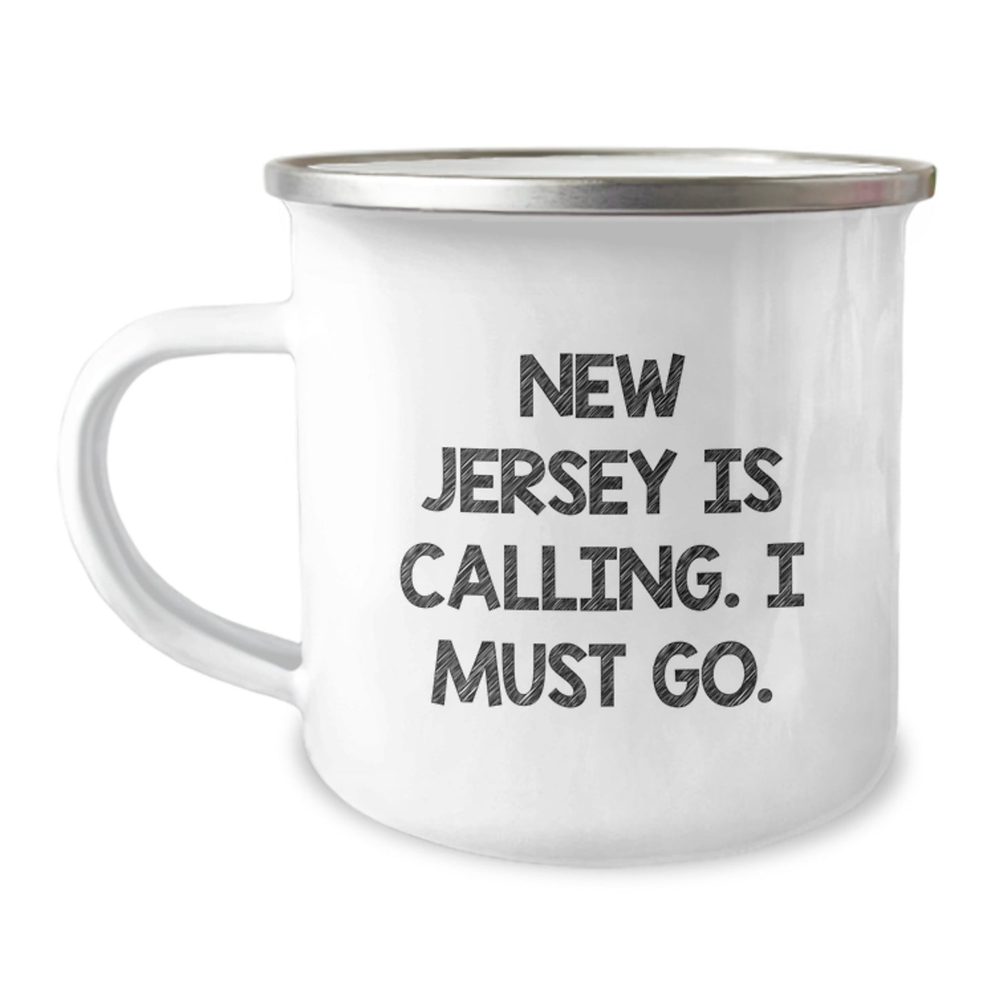 New Jersey Camping Mug with 'New Jersey Is Calling. I Must Go.' Funny Quote, Ideal Gift for Birthday Unique Gifts from Men to Friends in New Jersey - Image 1