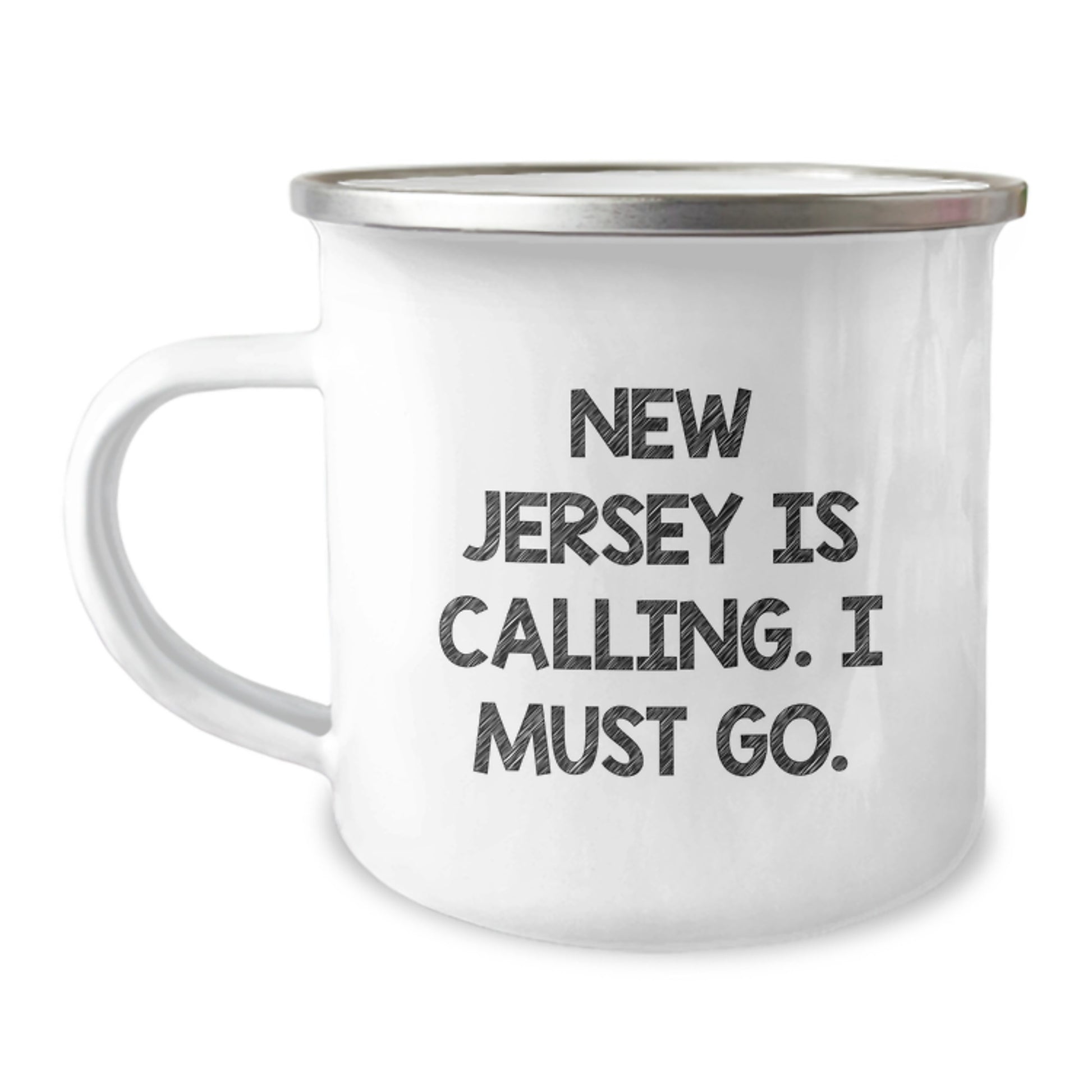 New Jersey Camping Mug with 'New Jersey Is Calling. I Must Go.' Funny Quote, Ideal Gift for Birthday Unique Gifts from Men to Friends in New Jersey - Image 1