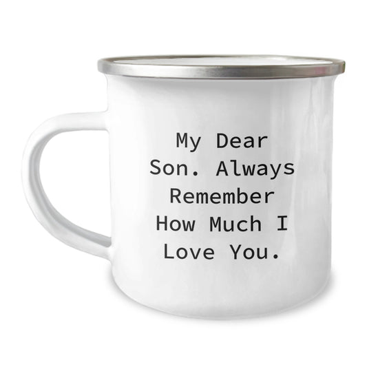 Funny Son Camping Mug Gifts for Son from Mom, Perfect for Graduation Unique Gifts Son Love - Image 1