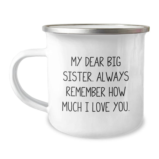 Big Sister Keepsake Stainless Camping Mug Birthday Gift for Her - Image 1