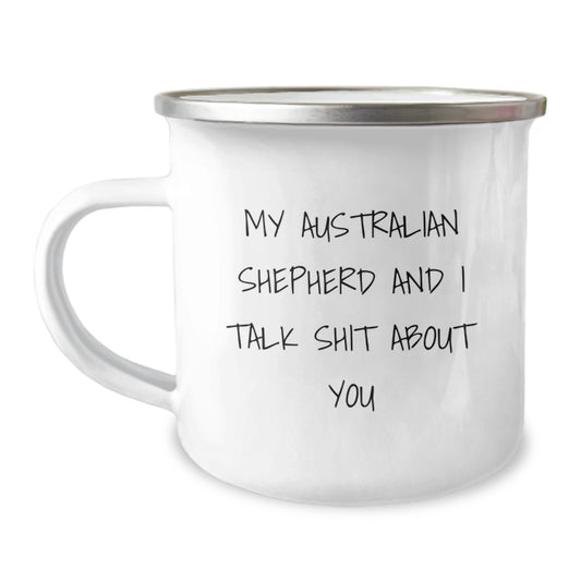 Australian Shepherd Dog Lover Funny Camping Mug Gifts from Friends and Family for Graduation Unique Unique Ideas for Australian Shepherd Dog Owners - Image 1
