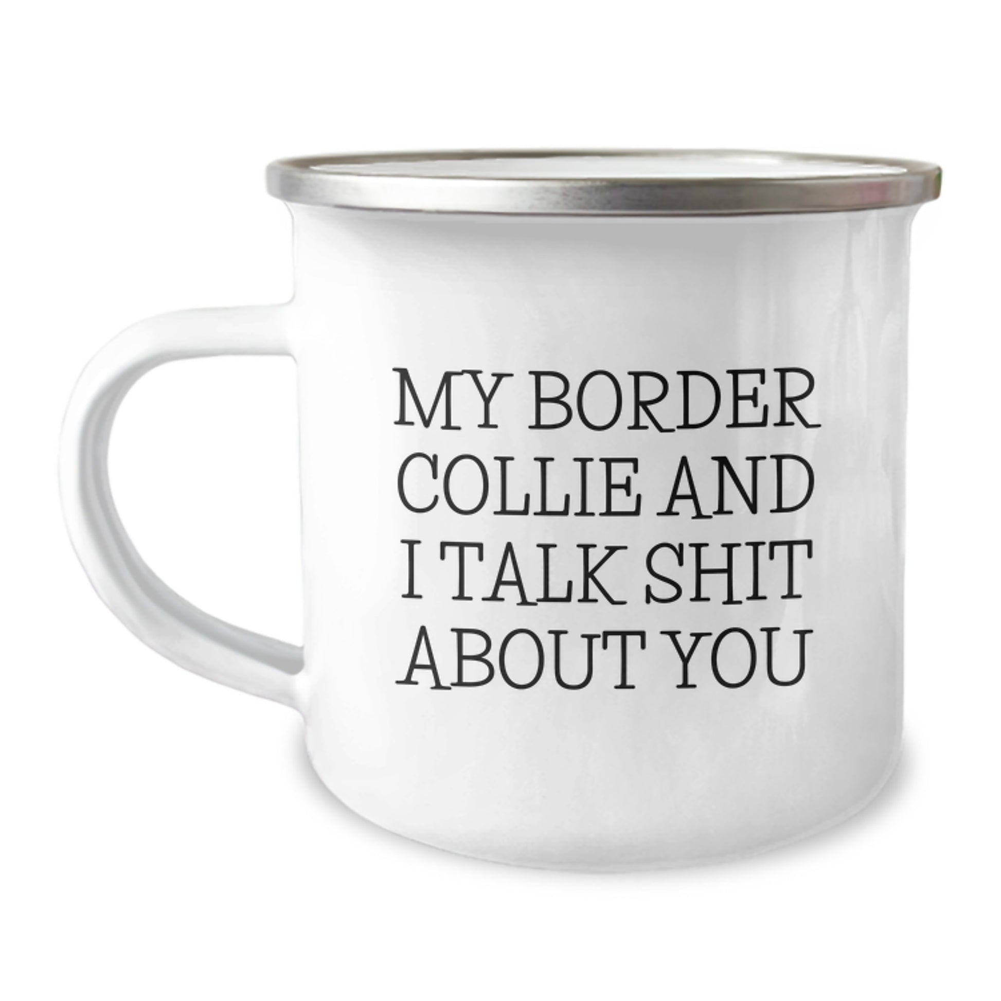 Funny Border Collie Dog Camping Mug Gifts from Men to Friends for Graduation - Image 1