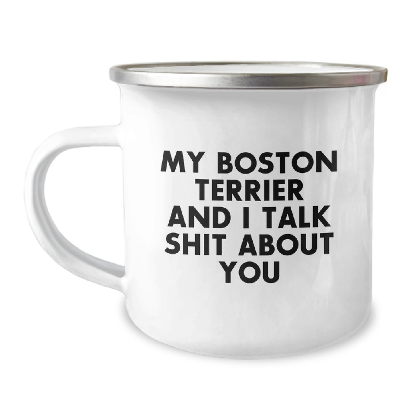 Funny Boston Terrier Dog Gifts for Men from Friends, Unique Graduation Unique Gifts for Boston Terrier Dog Lovers, Funny Camping Mug - Image 1