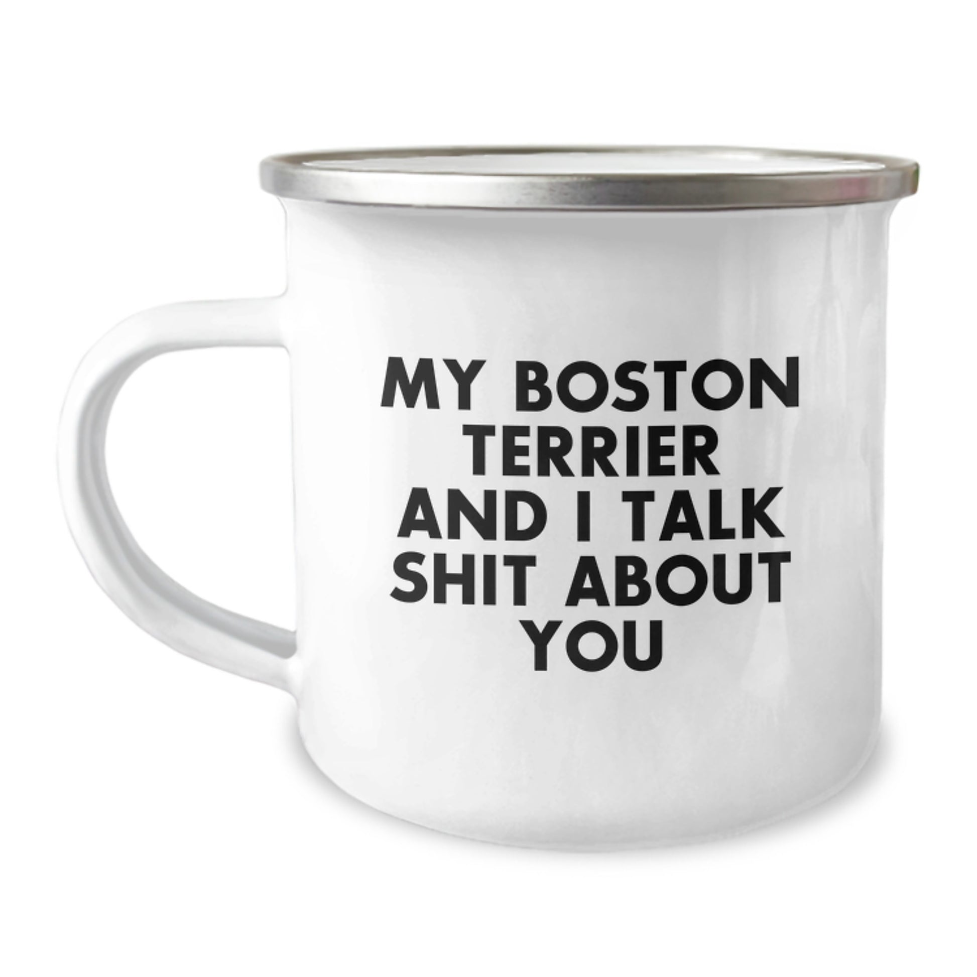 Funny Boston Terrier Dog Gifts for Men from Friends, Unique Graduation Unique Gifts for Boston Terrier Dog Lovers, Funny Camping Mug - Image 1