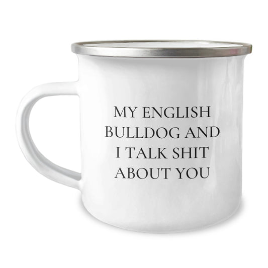 English Bulldog Camping Mug Keepsake Graduation Gift for Him - Image 1