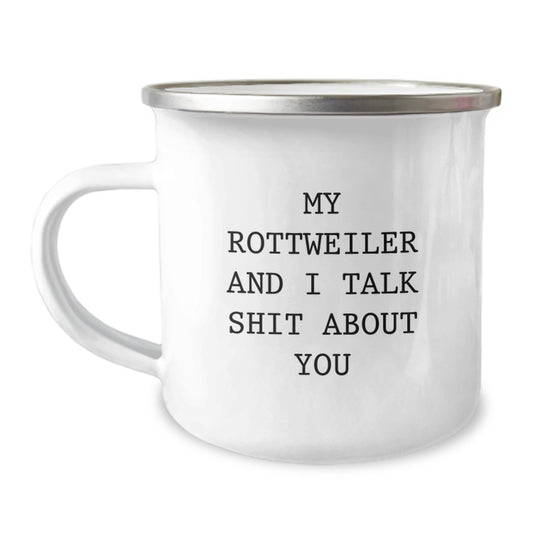 Rottweiler Dog Lover's Funny Camping Mug for Graduation Unique Gifts from Friends to Rottweiler Dog Owners - Image 1