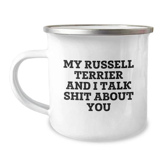 Funny Russell Terrier Dog Gifts for Men, Women, Friends and Family - Russell Terrier Dog Camping Mug, Graduation Unique Gifts from Men, Women, Friends, Family - Image 1