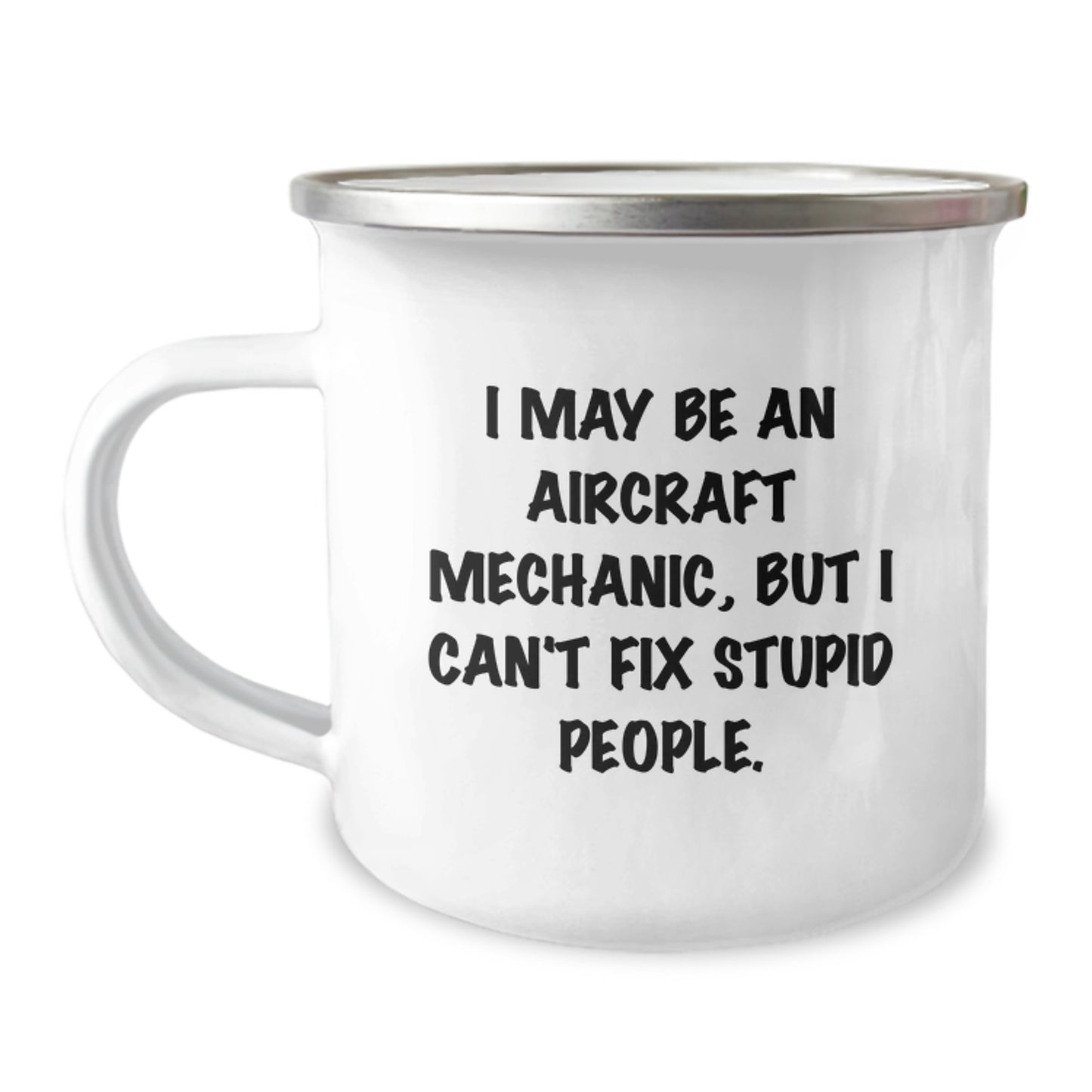 Aircraft Mechanic Keepsake Camping Mug Birthday Gift for Him with Enamel - Image 1