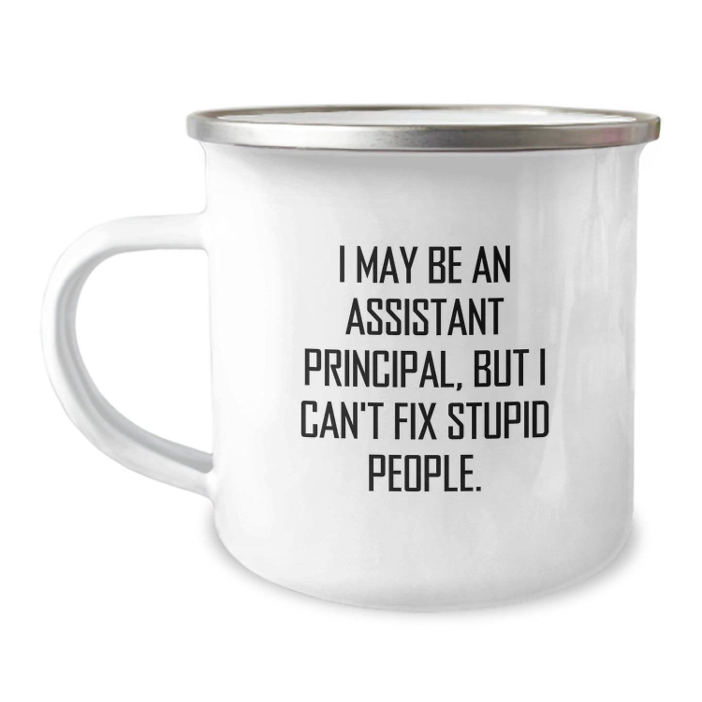 Funny Assistant Principal Gifts from Family - I May Be An Assistant Principal, But I Can't Fix Stupid People. Camping Mug for Graduation Unique Gifts - Image 1