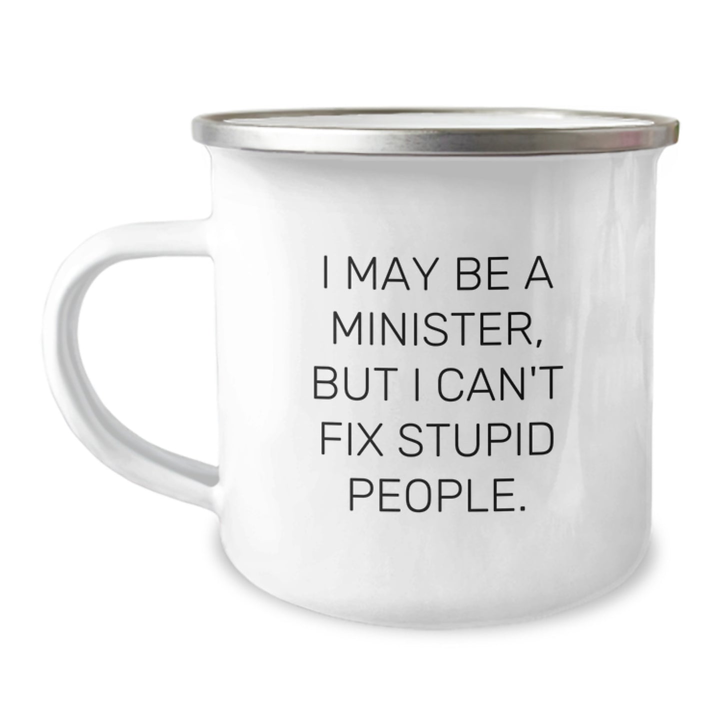 Witty Minister Camping Mug – Novelty Birthday Gift for Friends - Image 1
