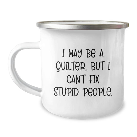 Quilter Keepsake Camping Mug for Him Birthday Gift with Quote - Image 1