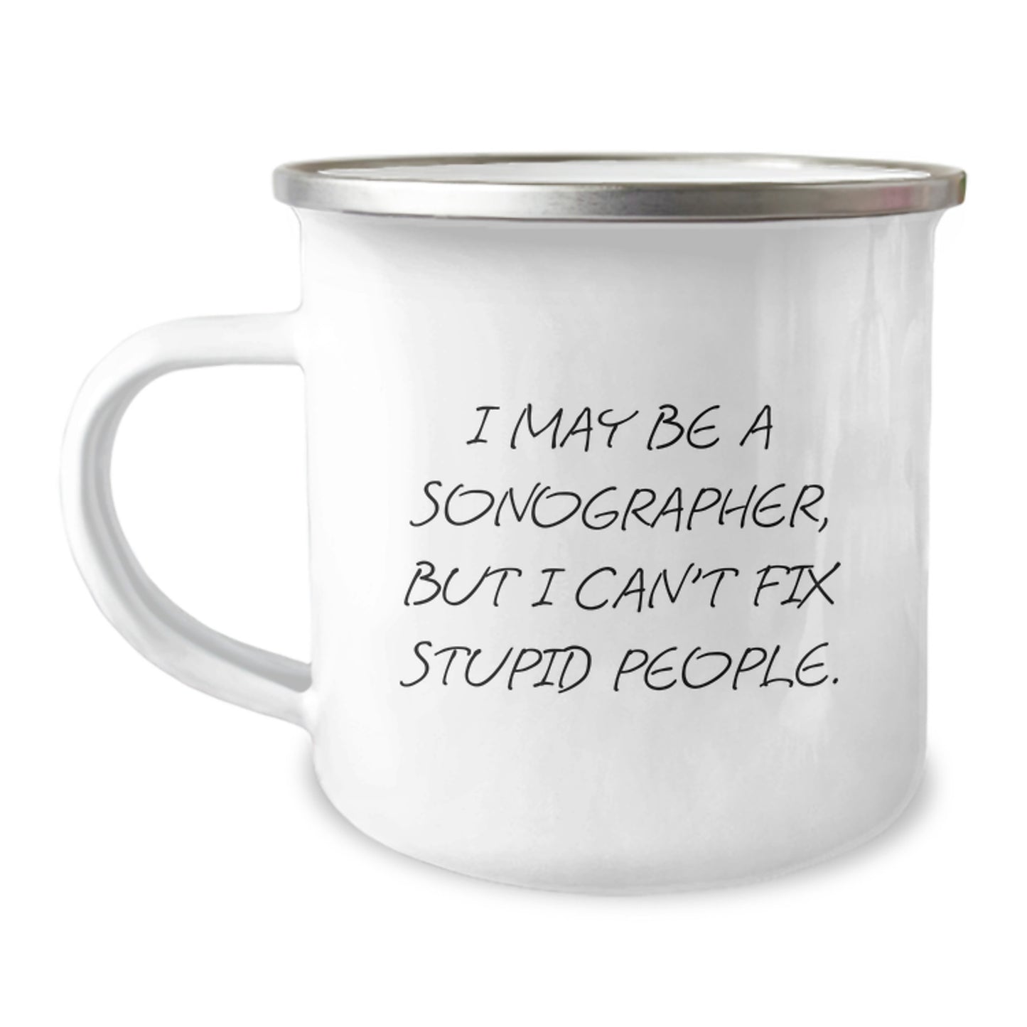 Quirky Sonographer Camping Mug Novelty Birthday Gift for Friends - Image 1