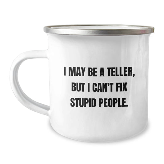 Funny Teller Quotes Gifts from Friends to Family Members for Graduation Unique Celebrations, 12 oz Stainless Steel Enamel Camping Mug - Image 1