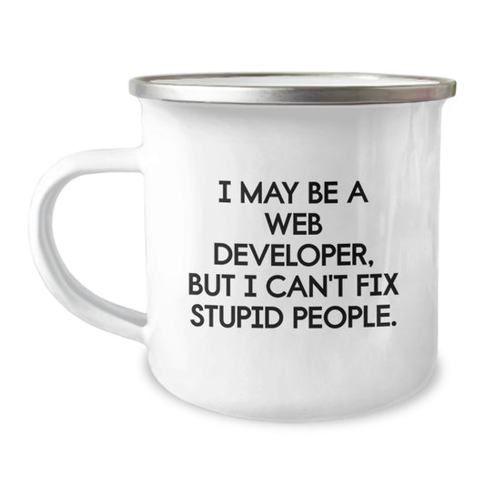 Funny Web Developer Gifts for Him, Web Developer Mug for Graduation, Camping Mug for Men from Friends - Image 1
