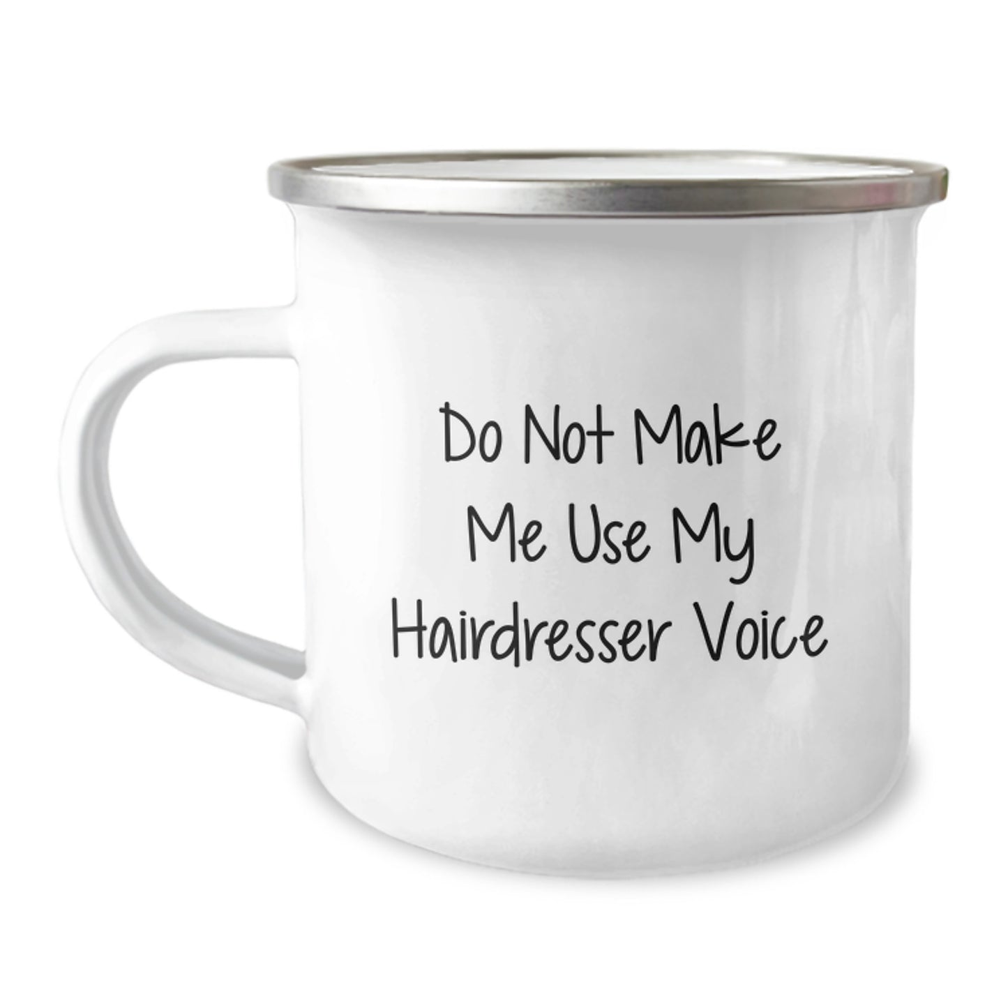 Funny Hairdresser Gifts for Friends from Family Men Graduation Unique Mug - 'Do Not Make Me Use My Hairdresser Voice' - Image 1