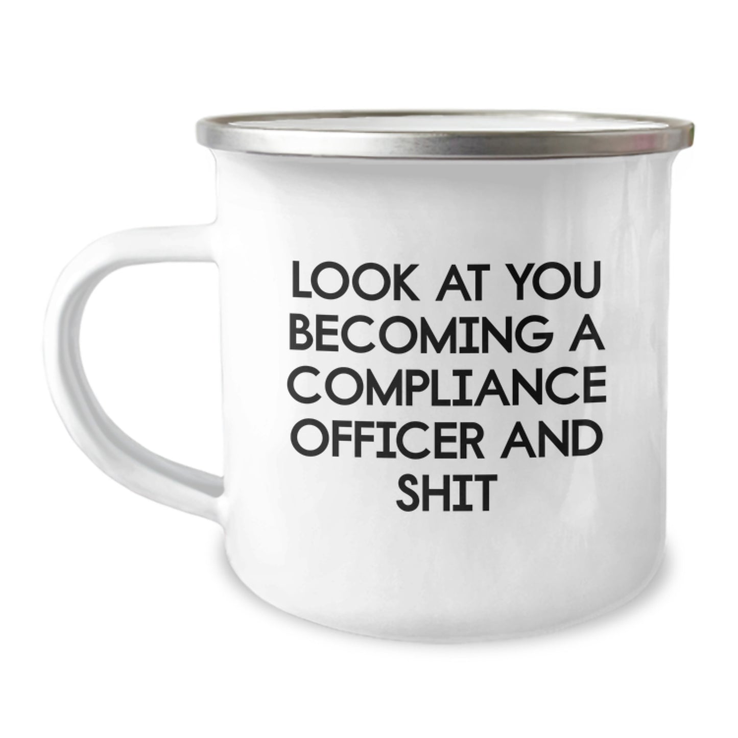 Funny Compliance Officer Gifts for Men - 'Look At You Becoming A Compliance Officer' Camping Mug - Unique Graduation Gifts from Friends, Coworkers to Family Members - Image 1
