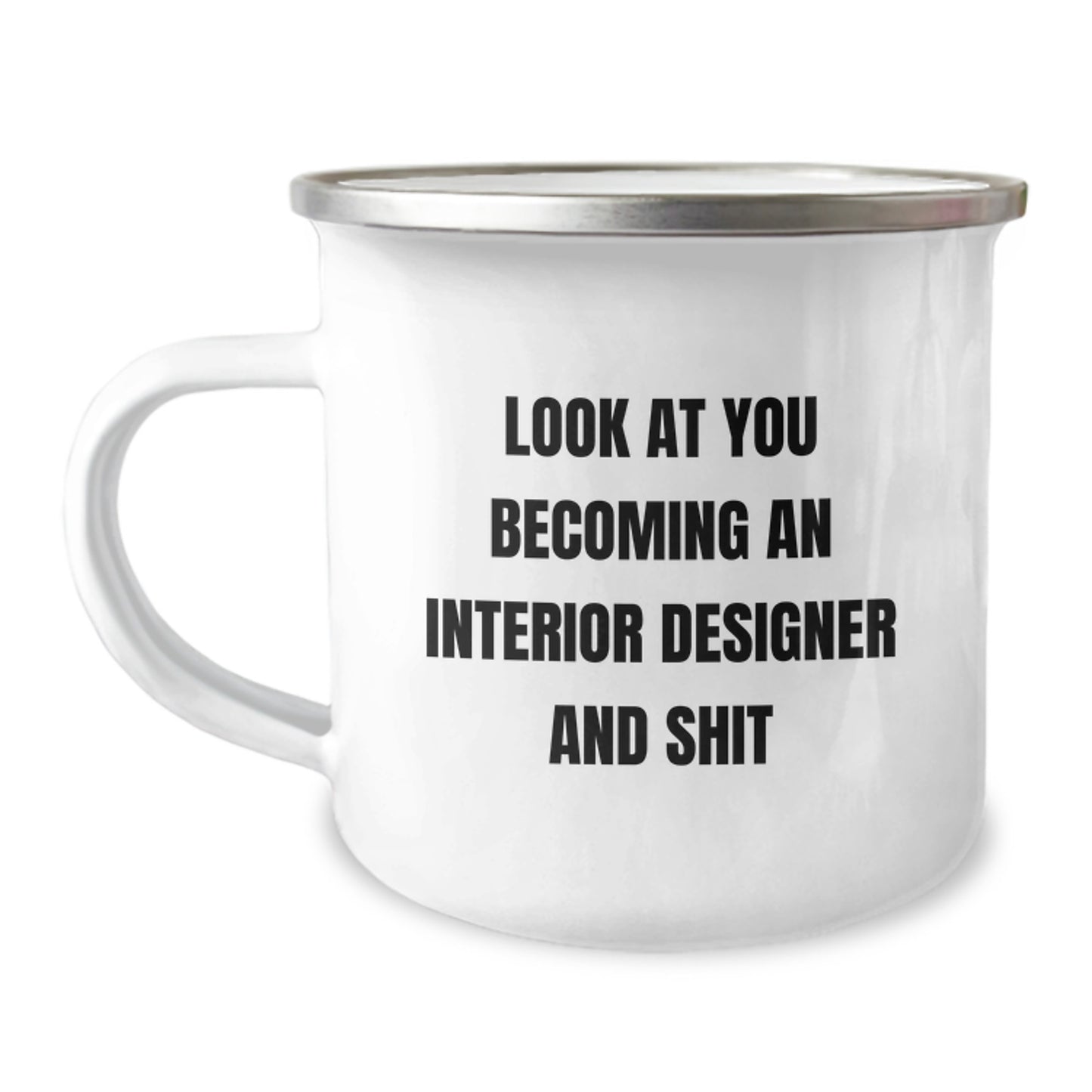 Interior Designer Keepsake Camping Mug for Him Birthday Gift with Quote - Image 1
