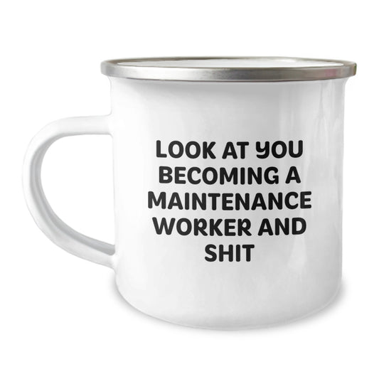 Funny Maintenance Worker Gifts from Friends for the New Maintenance Worker in Your Life, Unique Gifts for Maintenance Worker After Graduation, Funny Camping Mug for Camping Lovers - Image 1