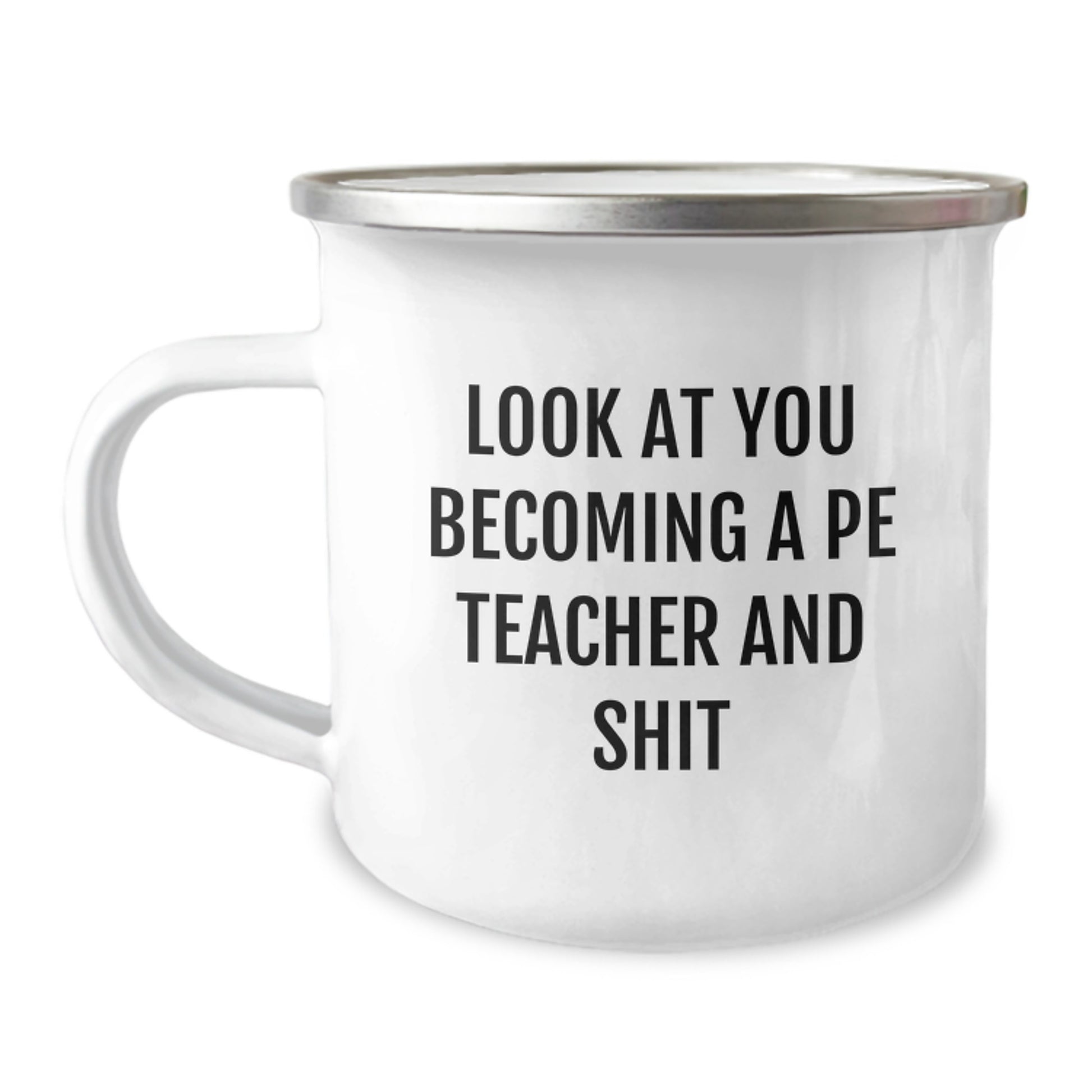 PE Teacher Keepsake Camping Mug with Enamel Finish Birthday Gift for Him - Image 1
