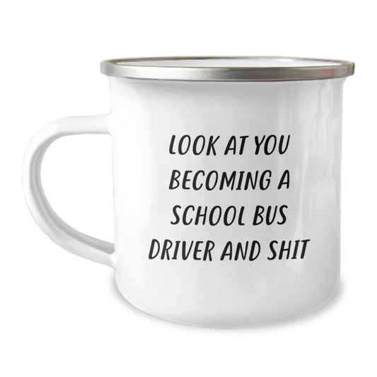 Funny School Bus Driver Gifts for Dad School Bus Driver, Unique Mother's Day Unique Gifts from Men to Family - Camping Mug - Image 1