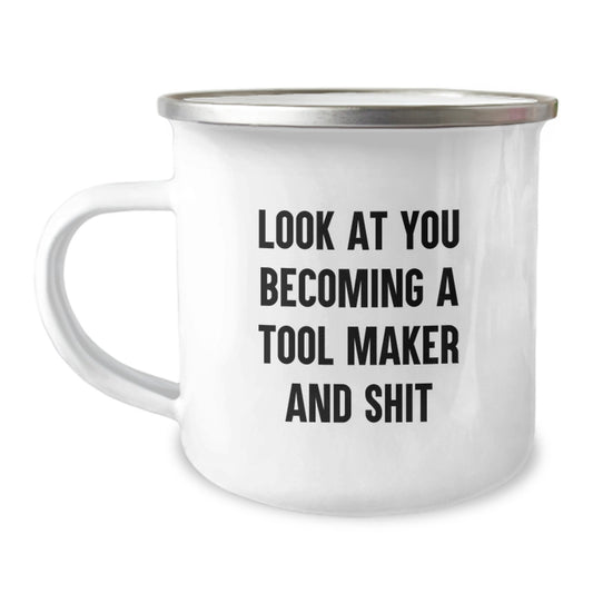 Tool Maker Keepsake Camping Mug for Him Birthday Gift with Enamel Finish - Image 1