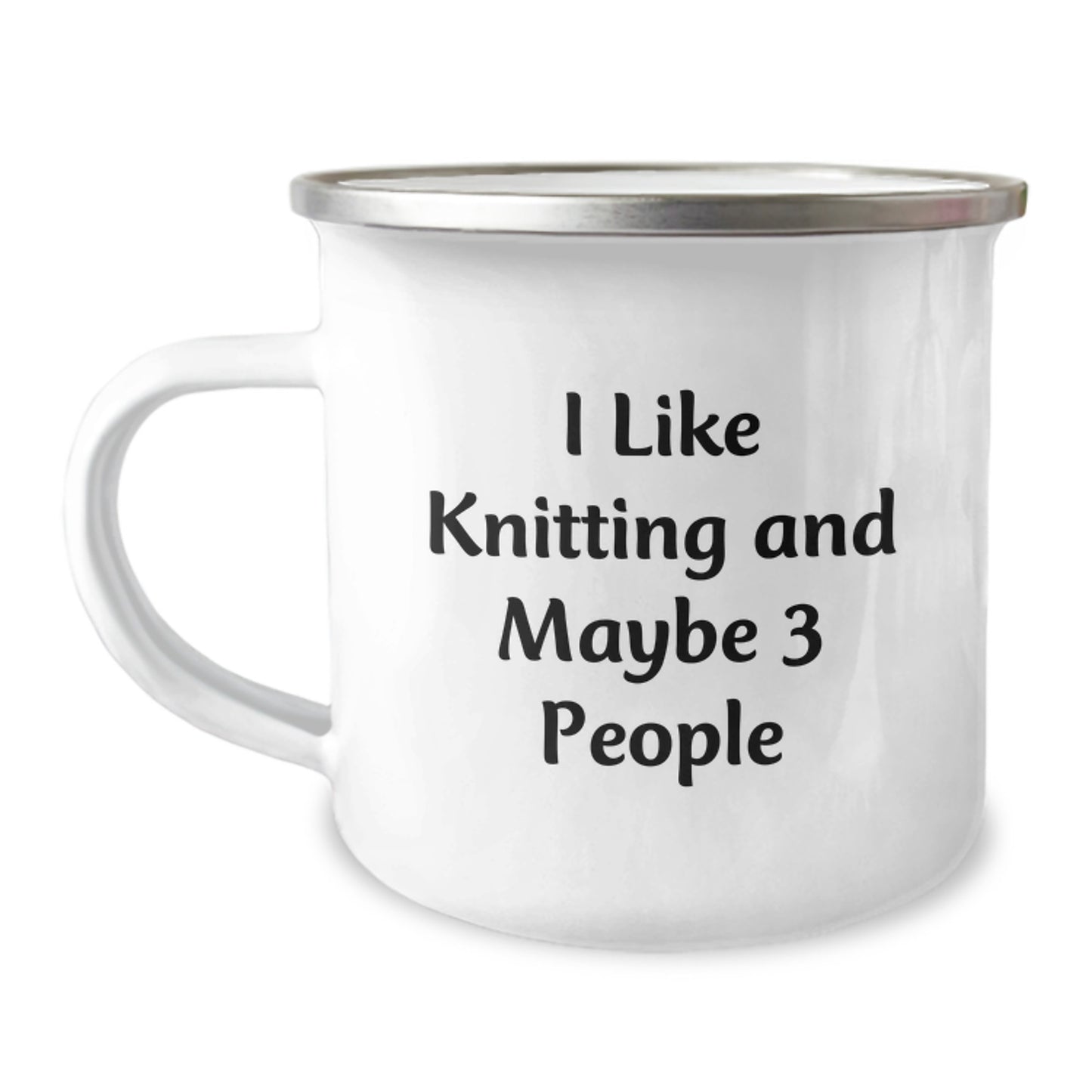 Birthday Gift Knitting Camping Mug for Her Present - Image 1