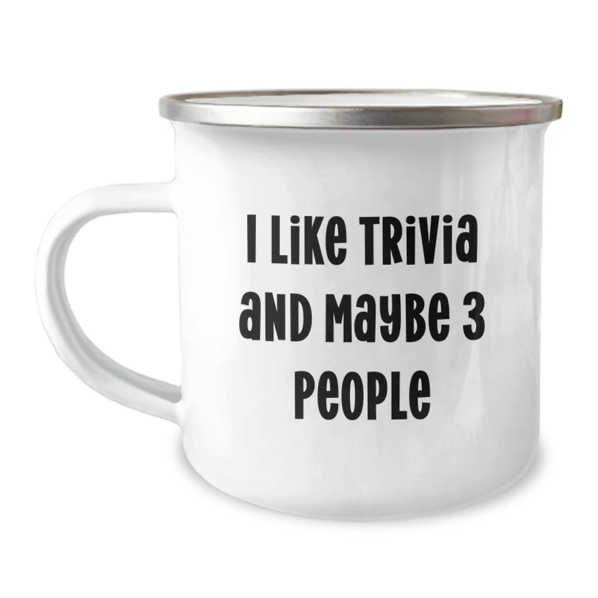 Funny Trivia Gifts for Men Graduation Unique Gifts from Friends, I Like Trivia And Maybe 3 People Trivia Camping Mug, Funny Graduation Gifts for Friends - Image 1