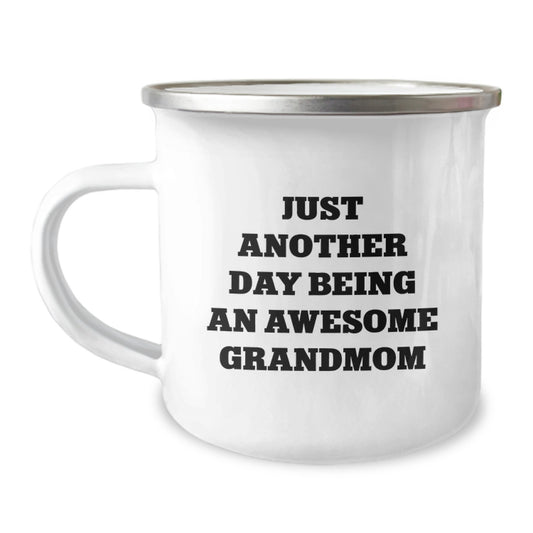Birthday Gift Grandmom Camping Mug for Her Present Keepsake with Enamel - Image 1