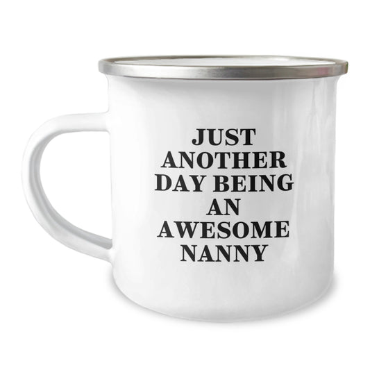 Nanny Keepsake Camping Mug for Him Birthday Gift with Enamel Finish - Image 1