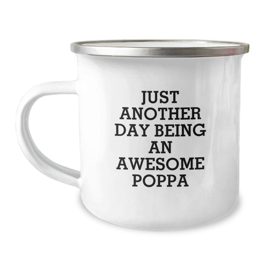 Poppa's Awesome Camping Mug for Graduation Unique Gifts from Family - Funny Quote - Image 1
