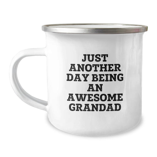 Gifts for Grandad, Funny Camping Mug, Just Another Day Being an Awesome Grandad, Unique Graduation Gifts for Men from Family - Image 1