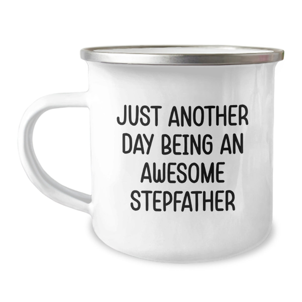 Funny Stepfather Gifts for Him, Birthday Unique Presents from Family, Camping Mug with 'Just Another Day Being An Awesome Stepfather' Quote - Image 1