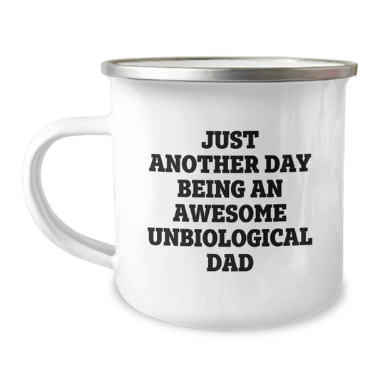 Funny Gifts from Unbiological Dad, Unbiological Dad Enthusiasts, Birthday Unique Gifts for Unbiological Dad, Camping Mug - Image 1