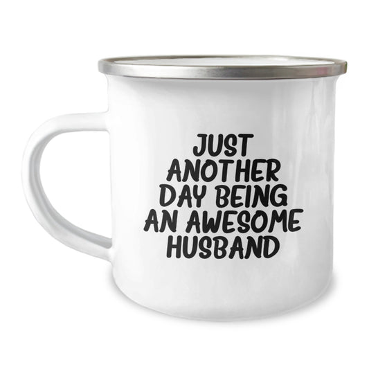 Birthday Gift Camping Mug for Dad Present – Husband's Daily Cheers - Image 1