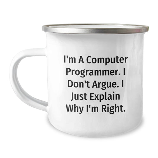 Funny Computer Programmer Gifts from Mom, A Unique Mother's Day Unique Gifts for Computer Programmer Friends and Family, Camping Mug - Image 1