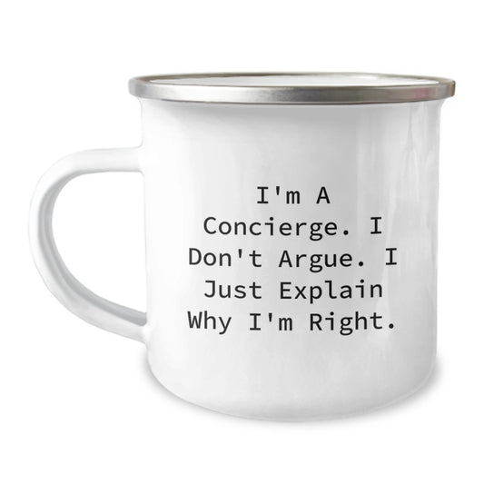 Funny Concierge Camping Mug Gifts from Men to Mom for Mother's Day Unique Ideas, Inspirational Quote for Her - Image 1