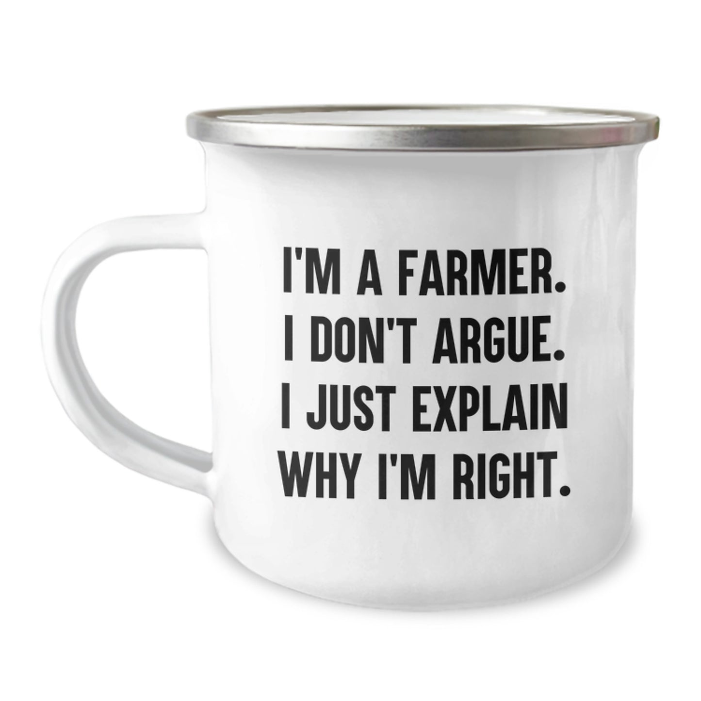 For Him Keepsake Birthday Gift Camping Mug – I'm A Farmer. I Don't - Image 1