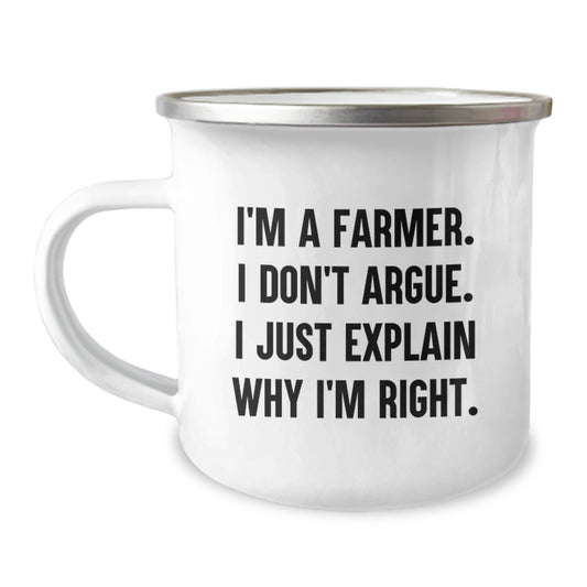 For Him Keepsake Birthday Gift Camping Mug – I'm A Farmer. I Don't - Image 1