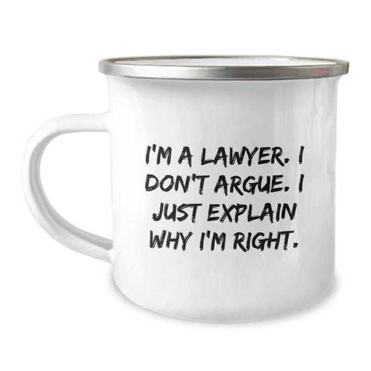 Funny Lawyer Gifts - Graduation Unique Gifts for Lawyer Men from Friends - I'm A Lawyer Mug, 12 oz Camping Mug - Image 1