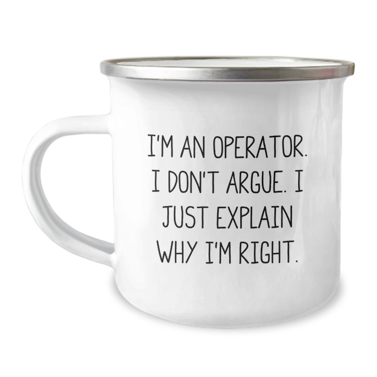 Operator Keepsake Camping Mug for Him Birthday Gift 12oz Stainless Steel - Image 1