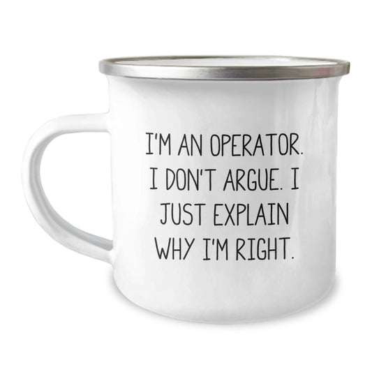 Operator Keepsake Camping Mug for Him Birthday Gift 12oz Stainless Steel - Image 1