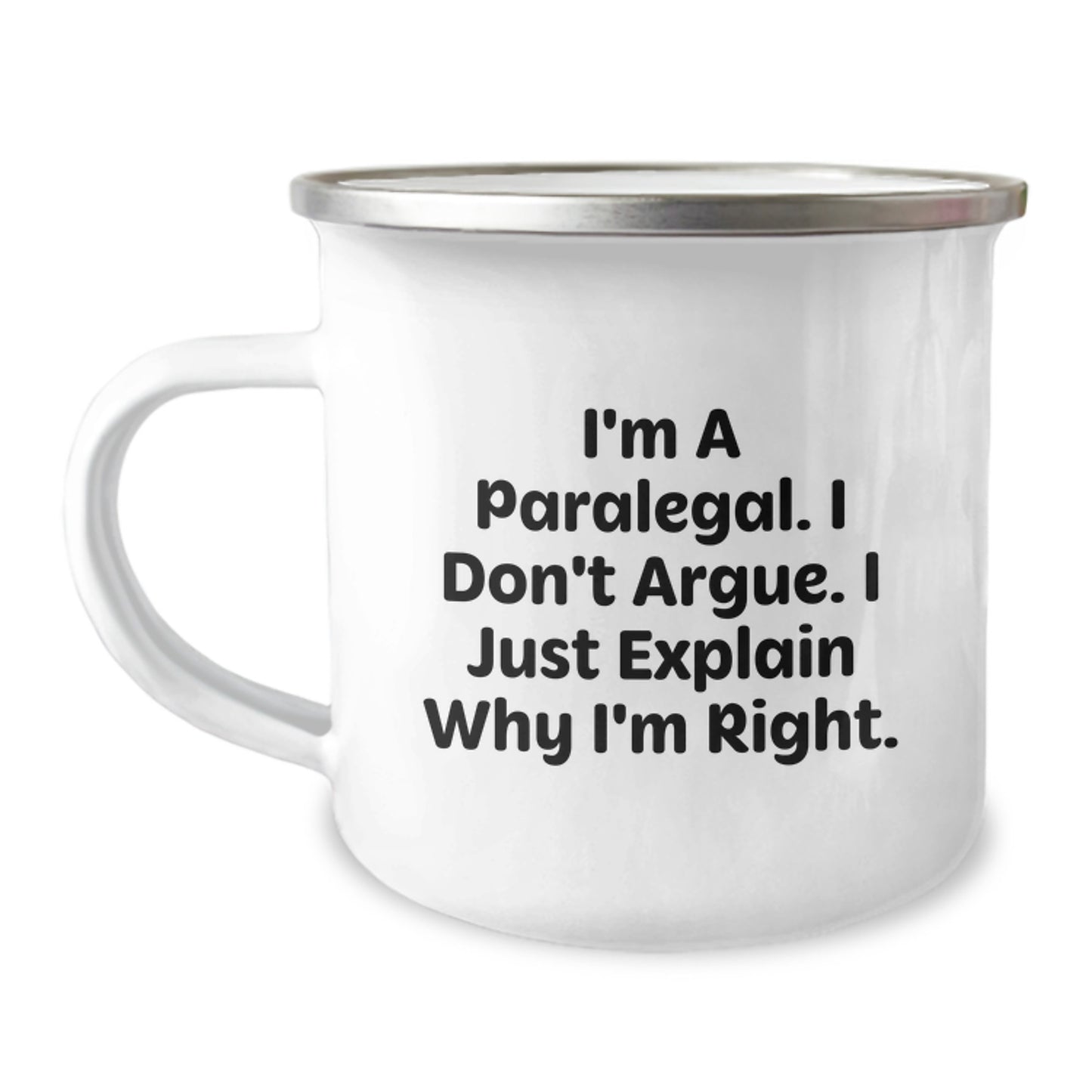 Paralegal Keepsake Camping Mug for Him Birthday Gift with Enamel Finish - Image 1