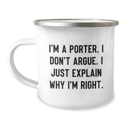 Unique Gifts from Men to Porter for Valentine's - Funny Camping Mug - Image 1